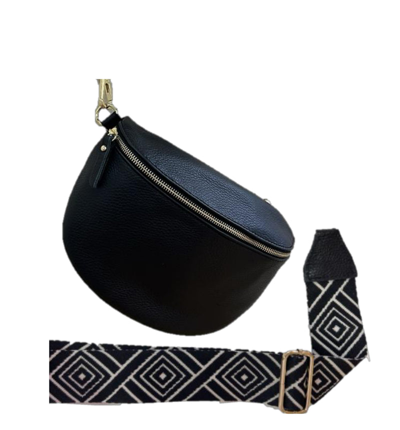 Marsupio Art Almond Big Pop Fantasy Strap - Black