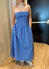 Madella Midi Dress - Adia Stripe/Ocean Blue
