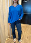 Mahala Sporty V Sweat Top - Bayou Blue/Frost Blue