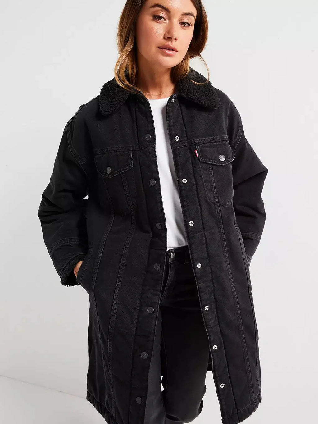 Longline Padded Trucker Jacket