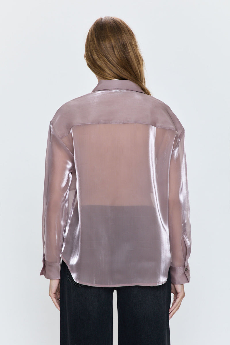 Miranda Sheer Organza Shirt - Pink Plum