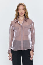 Miranda Sheer Organza Shirt - Pink Plum