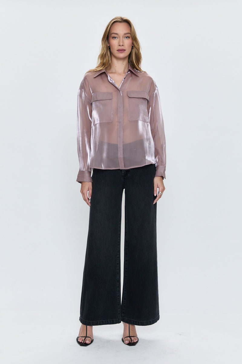 Miranda Sheer Organza Shirt - Pink Plum