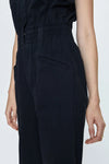 Rosie Smocked Waist Jumpsuit - Fade To Black