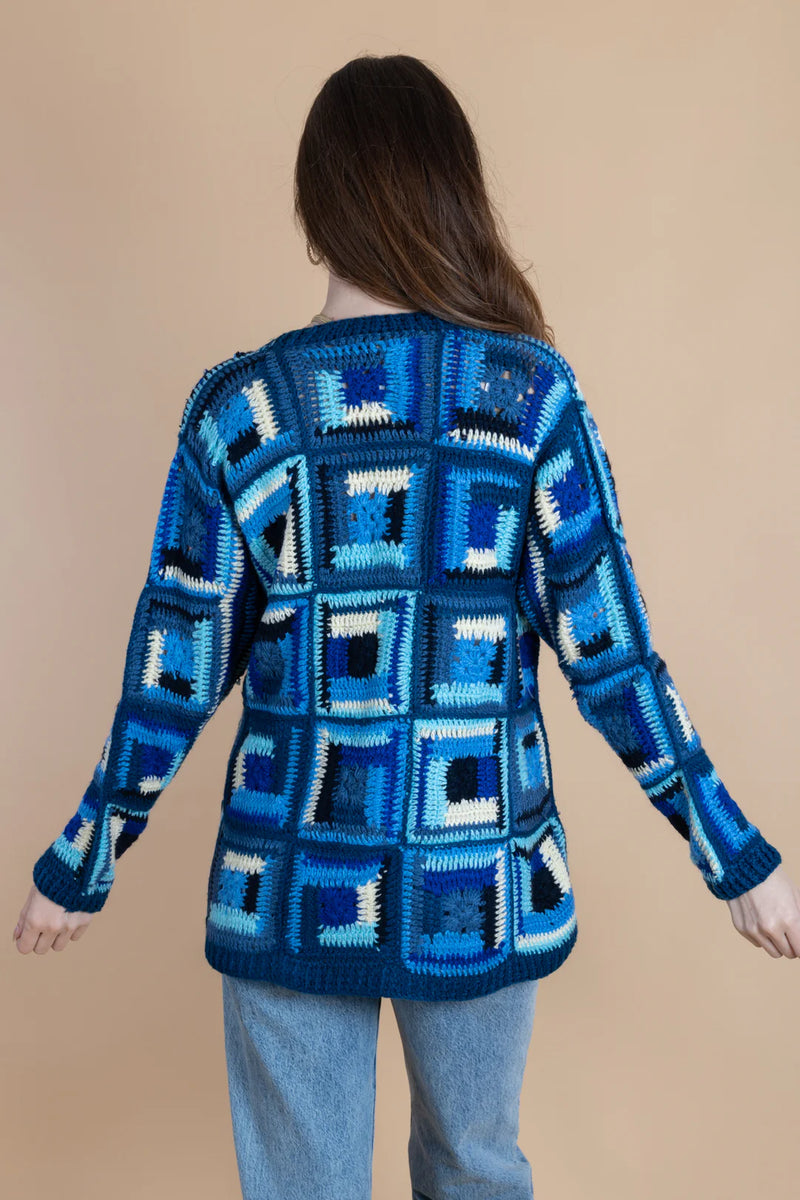 Marrakesh Crochet Short Jacket - Blue Combo