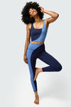 Zoe Colorblock 7/8 Legging - Midnight Navy/Pacific Blue