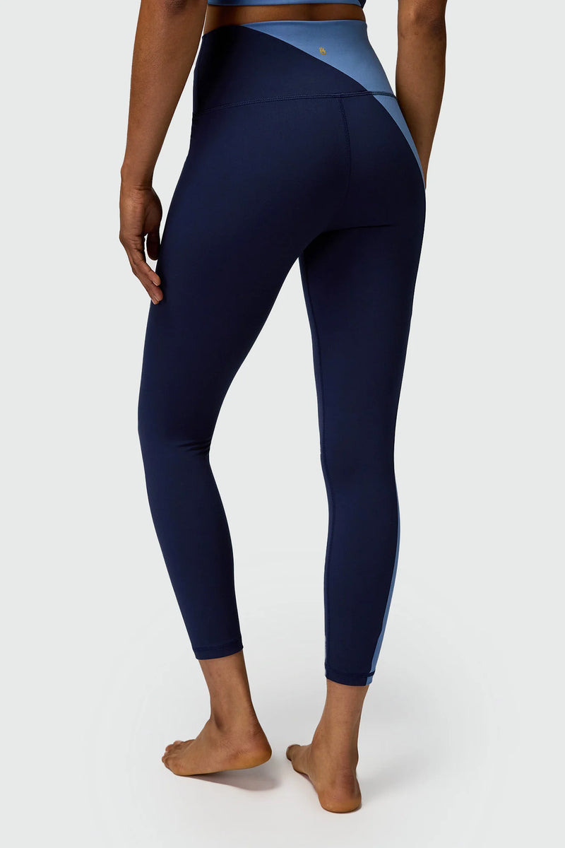 Zoe Colorblock 7/8 Legging - Midnight Navy/Pacific Blue