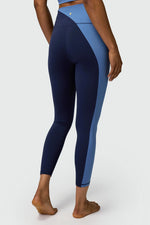 Zoe Colorblock 7/8 Legging - Midnight Navy/Pacific Blue