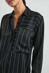 Spencer Silk Shirt - Ink Stripe