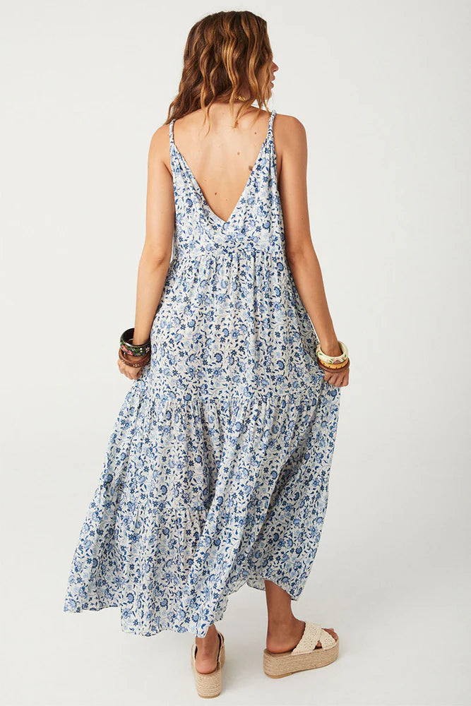 Sunshine Bandit Strappy Gown - Chambray