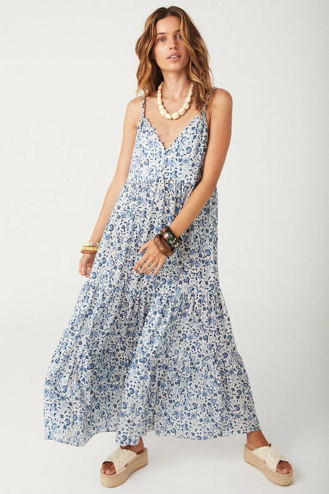 Sunshine Bandit Strappy Gown - Chambray