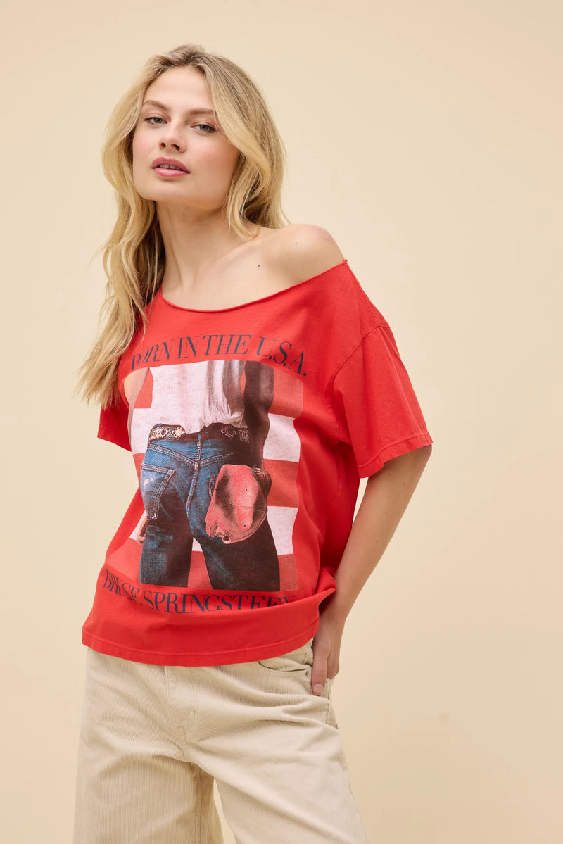 Bruce Springsteen Americana Off-The-Shoulder Tee