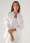 Linen Boyfriend Shirt - White