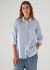 Cotton Stretch Striped Shirt - Pool