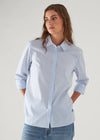 Cotton Stretch Striped Shirt - Pool