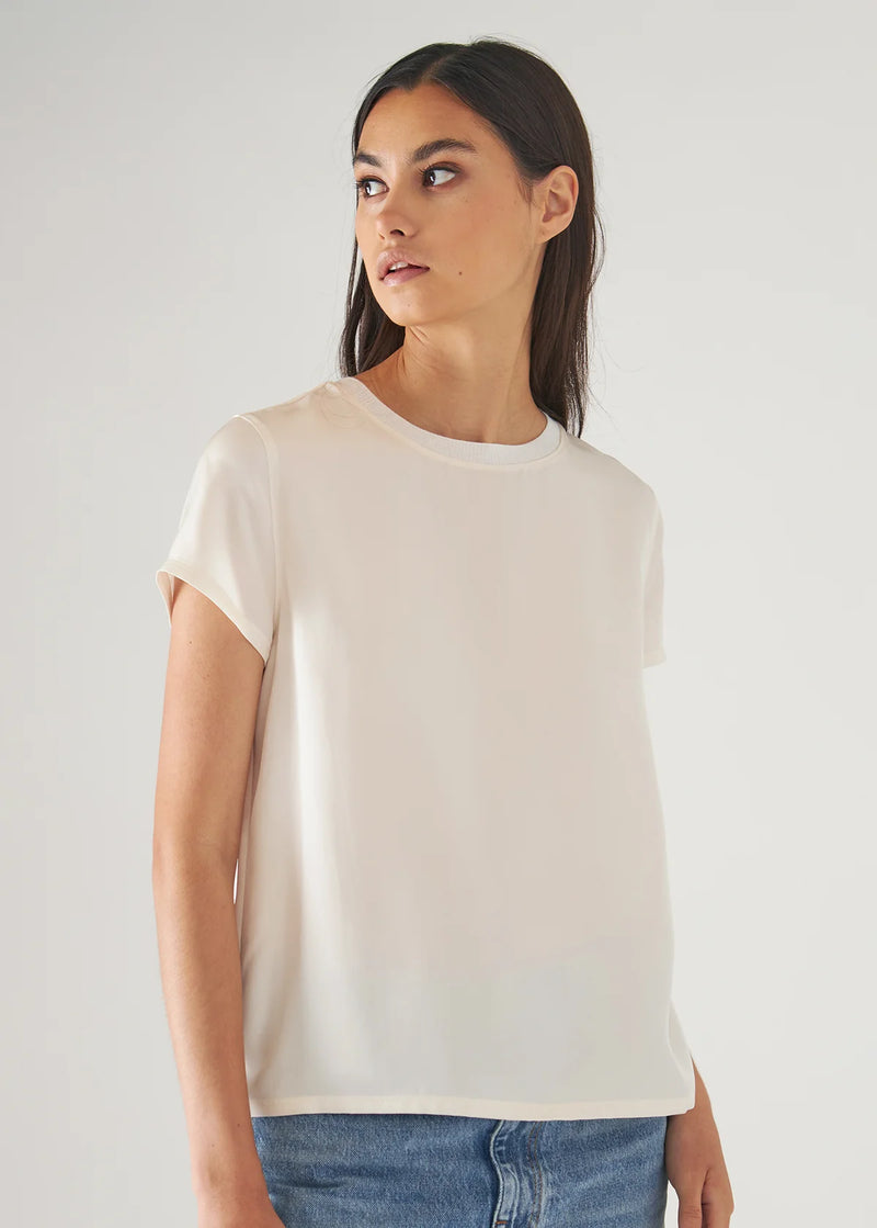 Silk Short Sleeve Crewneck - Ecru