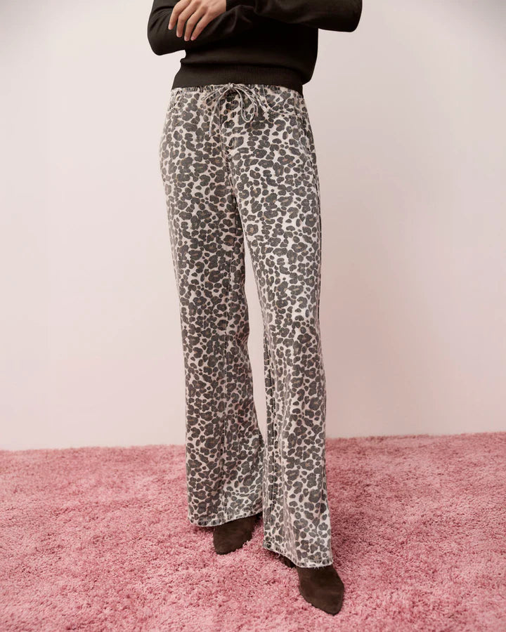 Lounge Denim Leopard Pant