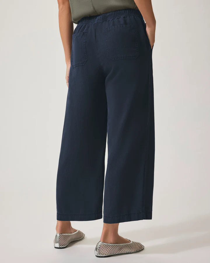 Angie Crop Wide Leg Pant - Navy