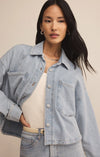 All Day Knit Cropped Denim Jacket - Washed Indigo