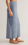 Gail Jersey Denim Midi Skirt - Medium Indigo