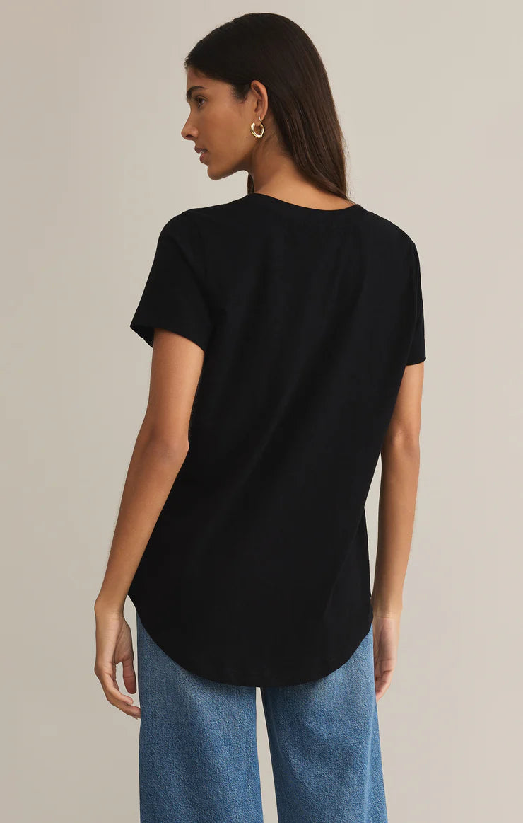 Asher V-Neck Tee - Black