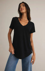 Asher V-Neck Tee - Black