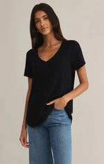 Asher V-Neck Tee - Black