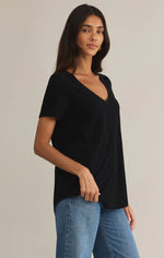 Asher V-Neck Tee - Black