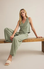 Scout Jersey Crop Flare Pant - Avocado