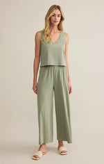 Scout Jersey Crop Flare Pant - Avocado