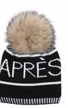 Apres Hat - Black / Raccoon Natural XL Pom