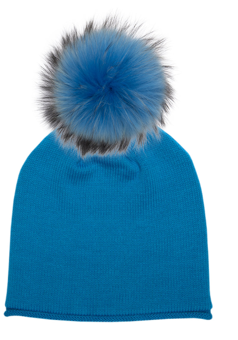 Glossy Hat - Blondes Blue / Raccoon Blondes Blue L Pom