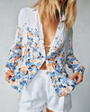 Boyfriend Button Down - Floral Border Print