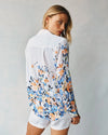 Boyfriend Button Down - Floral Border Print