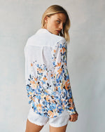 Boyfriend Button Down - Floral Border Print