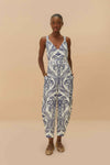 Blue Tropical Cameo Jumpsuit