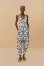 Blue Tropical Cameo Jumpsuit