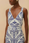 Blue Tropical Cameo Jumpsuit