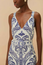Blue Tropical Cameo Jumpsuit