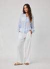 Contrast Pocket BF Shirt - Blue Sky Stripe