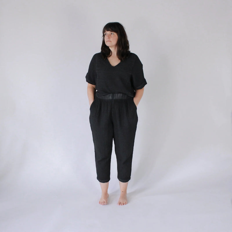 Crinkle Slouchy Pant - Black