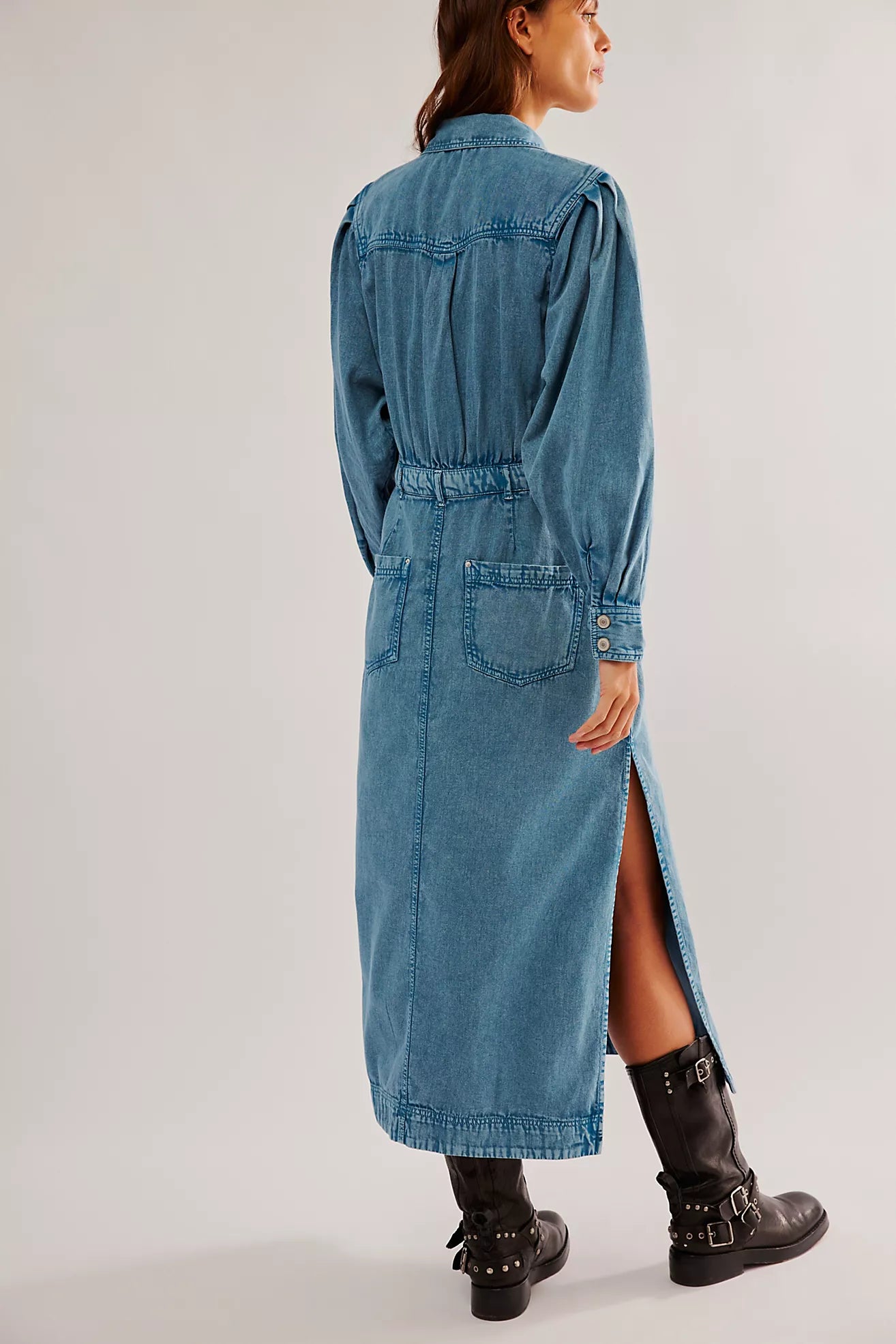 Mad Love Denim Midi Dress – Feather And Stone Boutique