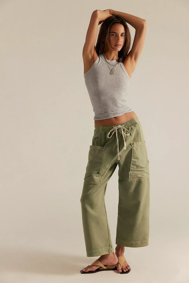 Jet Set Pull On Pant -Oil Green