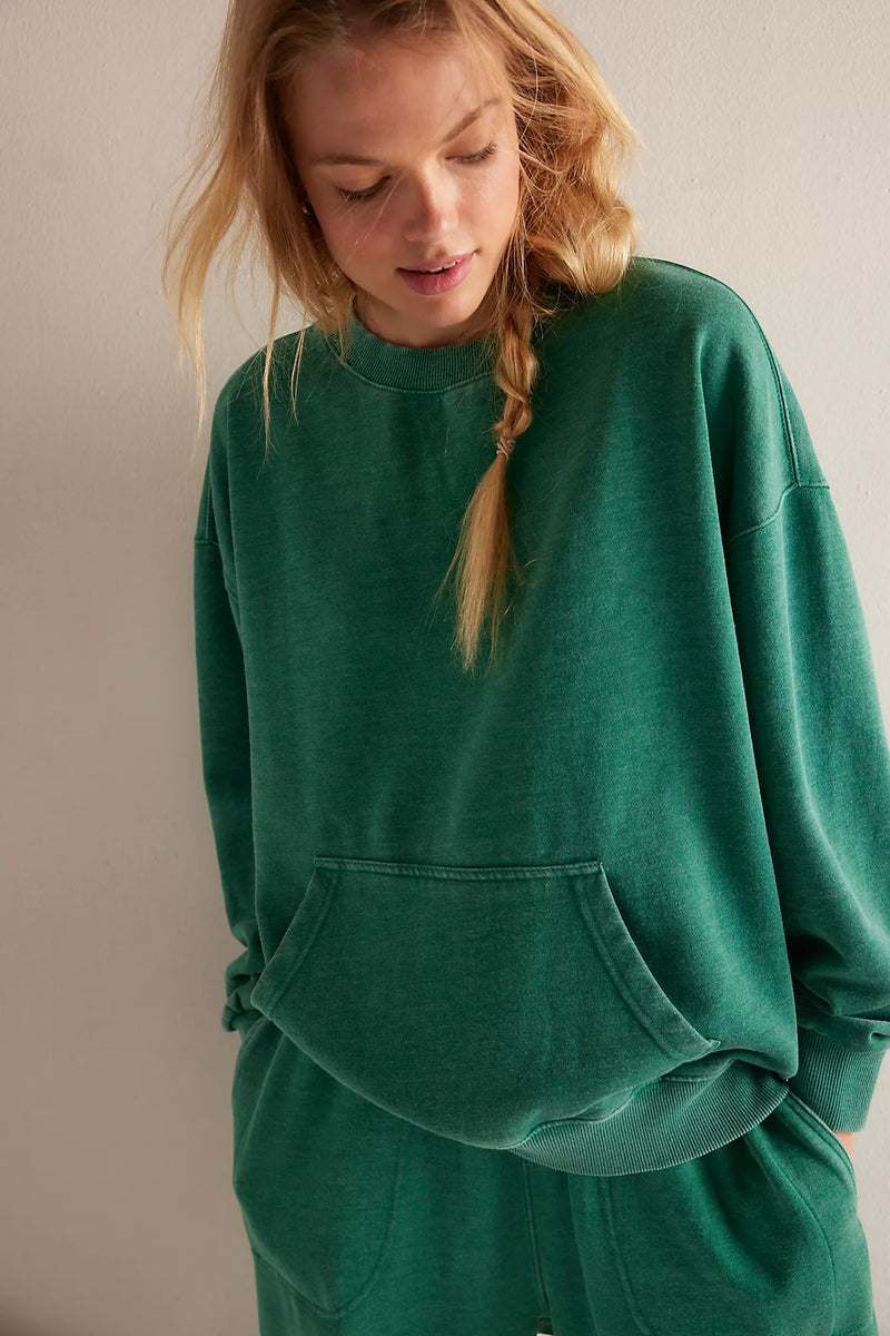 Slow It Down Pullover - Rainforest Moss