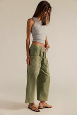 Jet Set Pull On Pant -Oil Green