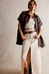 Come As You Are Denim Maxi Skirt - Ivory