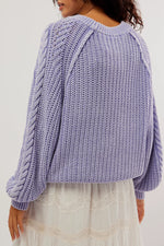 Frankie Cable Sweater - Heavenly Lavender