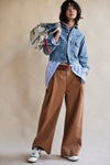 Buckle Back Trouser - Tobacco Brown