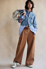Buckle Back Trouser - Tobacco Brown