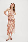 Presley Midi Dress - Copper Combo